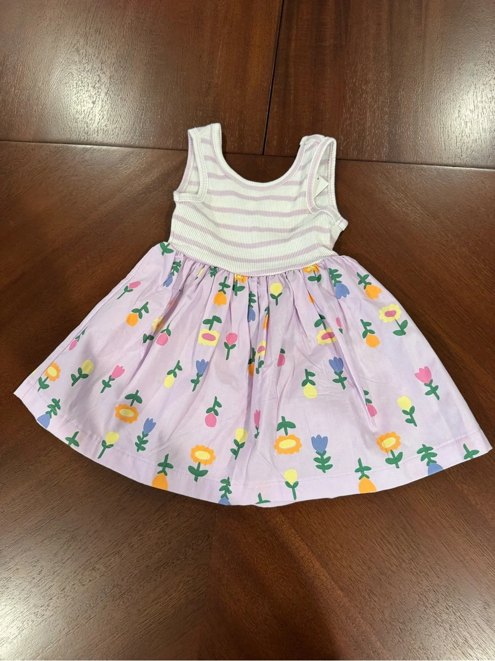 GAP Lavender Striped Tank Floral Dress